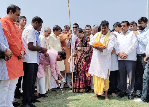 Noida Stadium : श्री सनातन धर्म लीला समिति ने किया भूमि पूजन