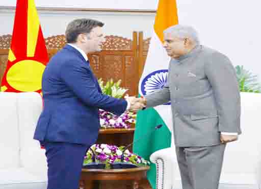 New Delhi: उत्तरी मैसेडोनिया के विदेश मंत्री ने उपराष्ट्रपति से की मुलाकात