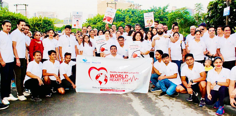 Noida News:विश्व हृदय दिवस के उपलक्ष्य में Felix Hospital ने कराया वॉकथॉन का आयोजन