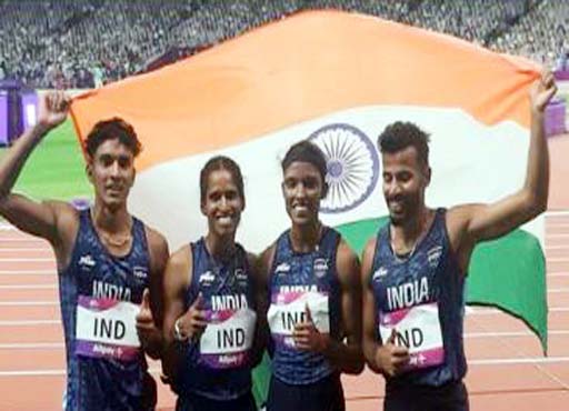 Asian Games in India : भारतीय टीम ने 4×400 मीटर मिश्रित रिले स्पर्धा में जीता रजत
