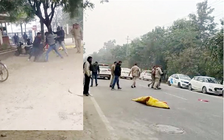 Noida News: कंपनी व ठेकेदार के गुर्गों ने पुलिस के सामने मजदूरों के नेता को जमकर पीटा