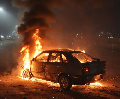 UP News: मेरठ में चलती कार में आग लगी, 5 लोग जिंदा जले