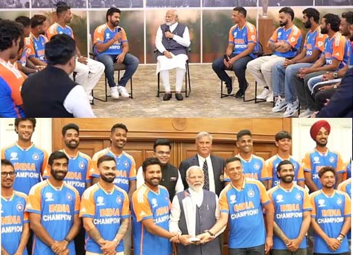 Team India: विश्व विजेता भारतीय टीम ने की पीएम मोदी से मुलाकात, ट्रॉफी संग वतन लौटी भारतीय टीम