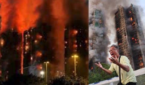 हॉन्गकॉन्ग में भीषण आग: मौत का तांडव, सैकड़ों लापता, तीन गिरफ्तार