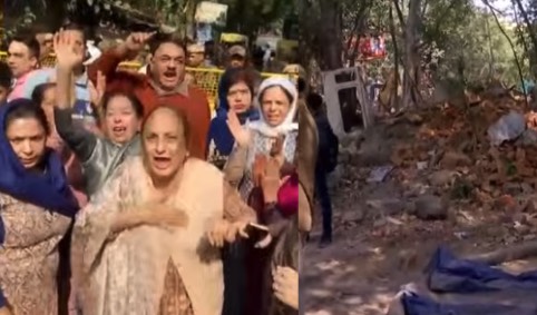 RSS कार्यालय के निकट हनुमान मंदिर टुटा, जनता का आक्रोश फूटा