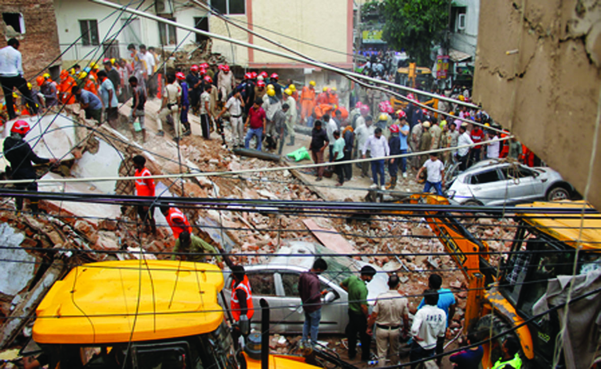 Satya Niketan Building Incident